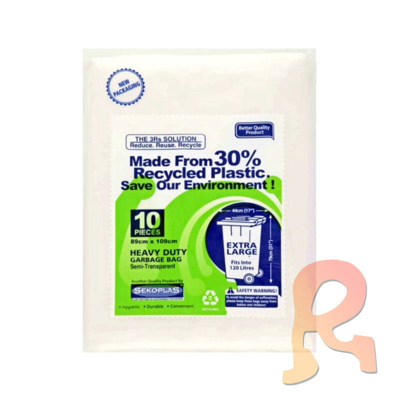 Sekoplas Extra Large Semit-Transparent Heavy Duty Garbage Bag