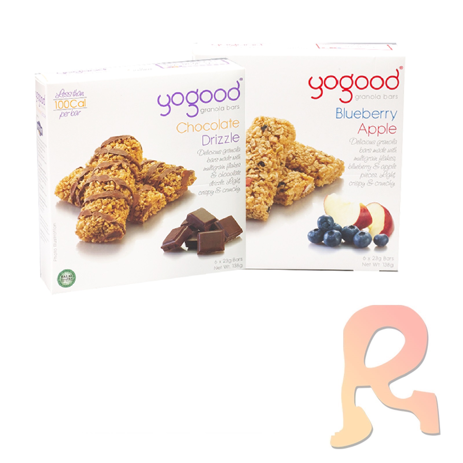 Yogood Granola Bars (Blueberry Apple / Chocolate Drizzle) 6 x 23g
